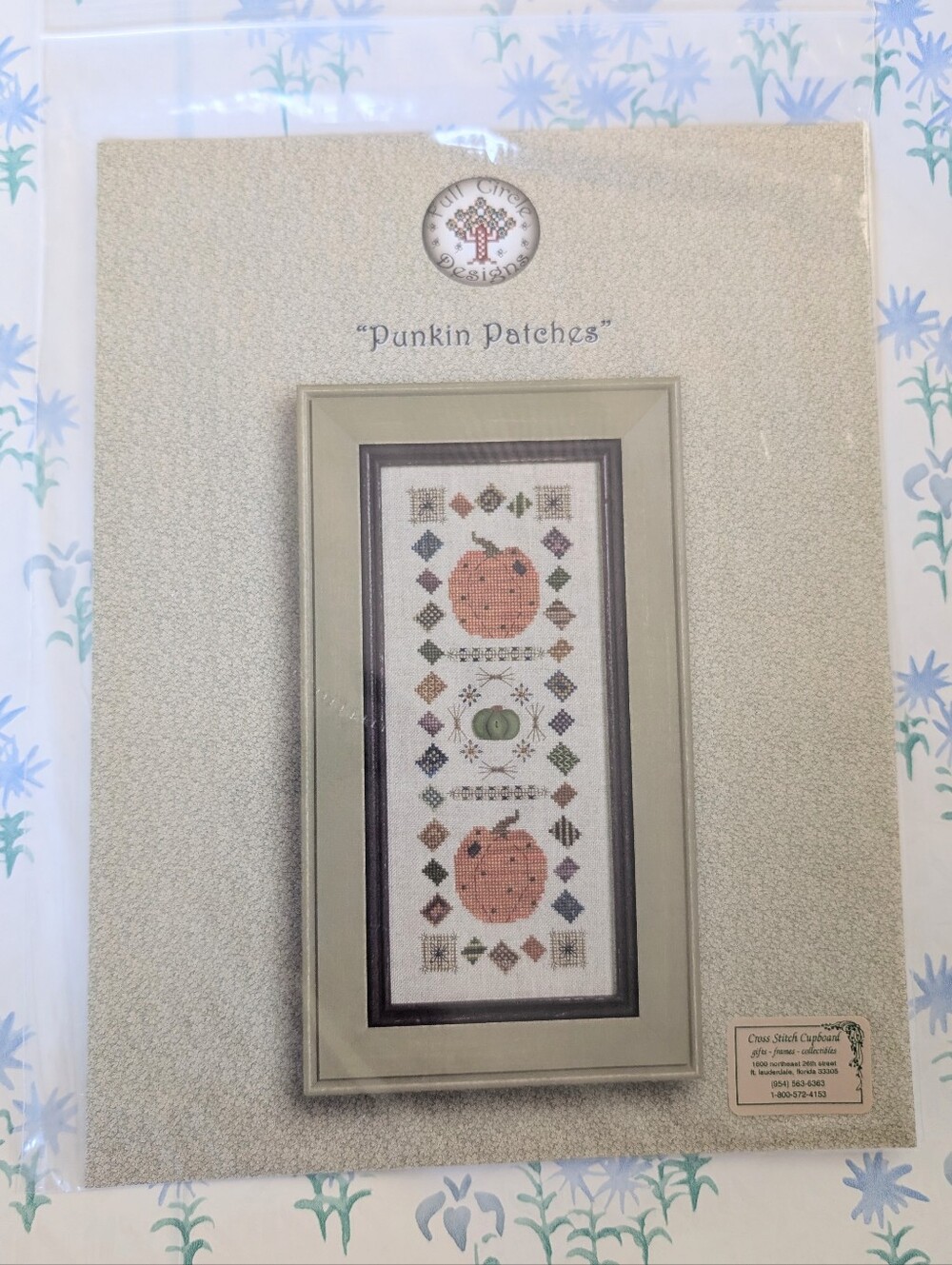 Full Circle Designs Punkin Patches Cross Stitch Pattern & Bead Pack NEW DIY Fall